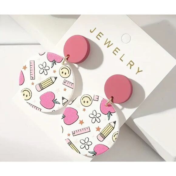 Fun teacher earrings  Apple Pencil - Picture 1 of 2